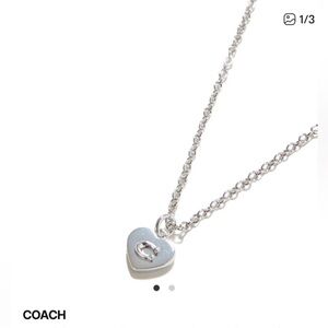 Coach Matching Set - Coach Silver Heart Charm Necklace & Matching Charm Bracelet